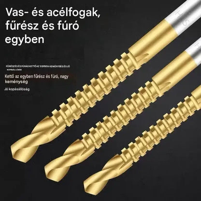 【6 részes készlet】⚙️ Csigafúró-készlet: gyorsacélból készült, titánbevonattal, különféle anyagokhoz használható 🧰