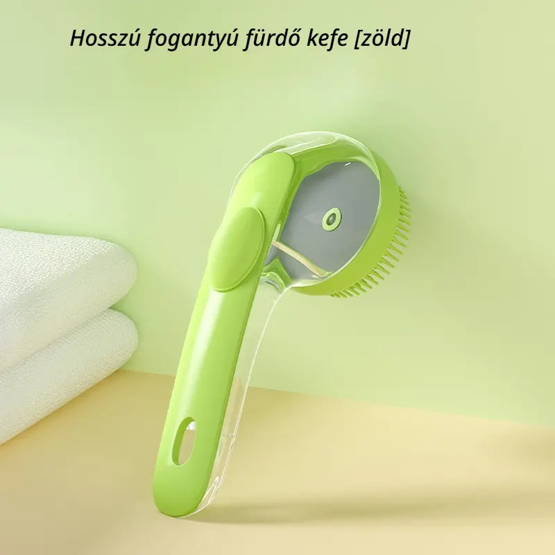 🚿🐕【2 tétel—8000 Ft】 Állatfürdető kefe, hosszú nyéllel és samponadagolóval
