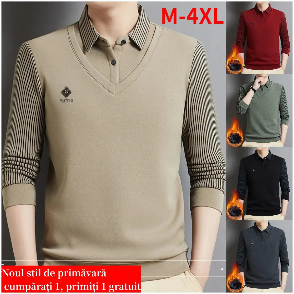 🔥【45% OFF】🔥🔥（M-4XL）Moška vrhunska dvodelna topla majica iz kašmirja vse v enem