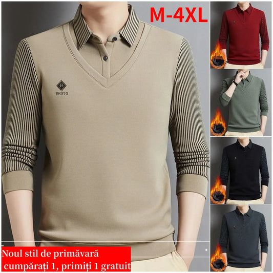 🔥【45% OFF】🔥🔥（M-4XL）Moška vrhunska dvodelna topla majica iz kašmirja vse v enem