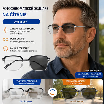 Fotochromatické okuliare na čítanie s blokovaním modrého svetla, unisex okuliare na čítanie, slnečné okuliare s ochranou pred slnkom