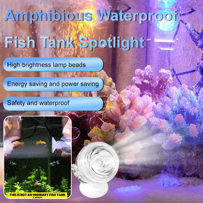 🐟🐠 Потопяем LED прожектор за аквариум, цветна светлина с дистанционно управление за водни растения.
