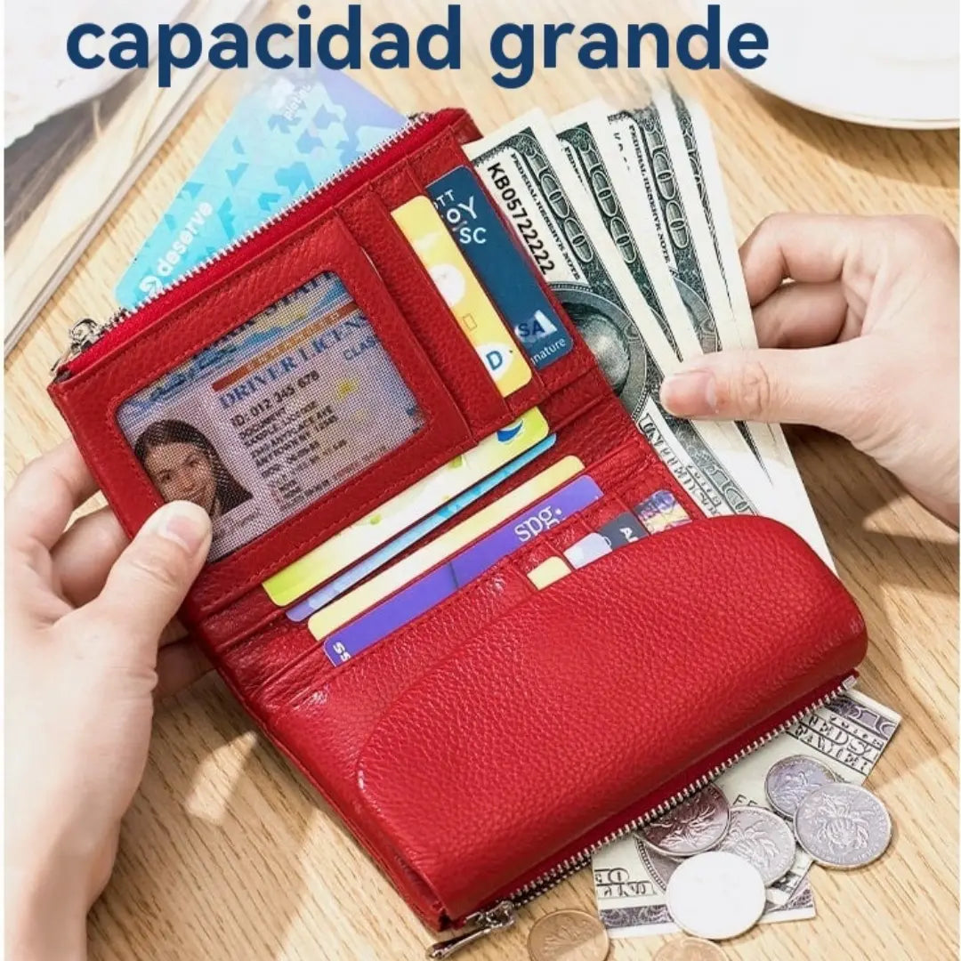 ⏰Cartera unisex Pebble de piel auténtica con protección RFID🔥