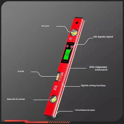 🔧📐 Többfunkciós precíziós mágneses vízmérték digitális LCD kijelzővel