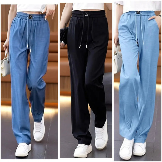 ❤️ 【S–3XL】Női bő szárú farmernadrág, magas derekú, kényelmes viselet!