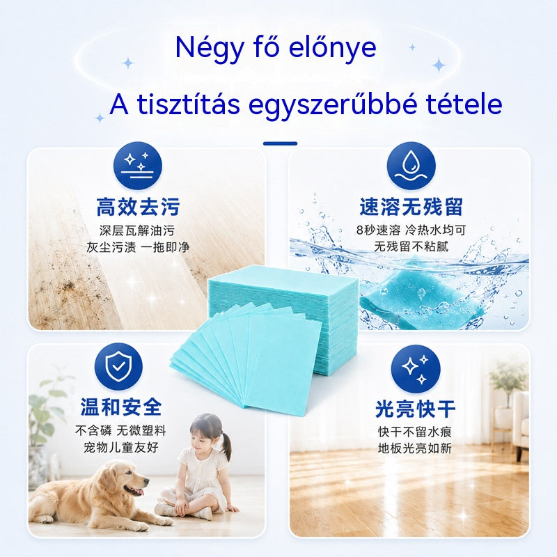 💦🏡 [3 csomag, összesen 90 lap] Vízben oldódó padlótisztító kendők