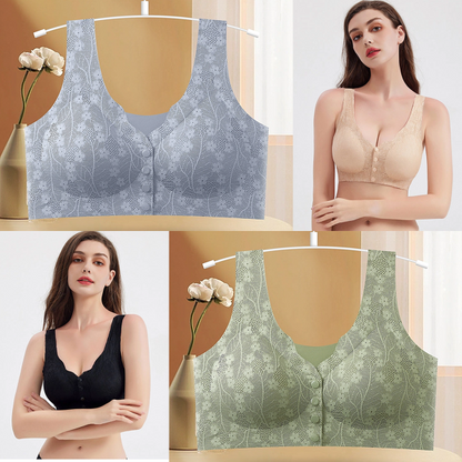 😍【Compra 1 y llévate 1 gratis】❤️【40-100 kg】2026 Nuevo sujetador de cierre frontal sin aros para mujer, tirantes sin costuras, push-up y antiflacidez-