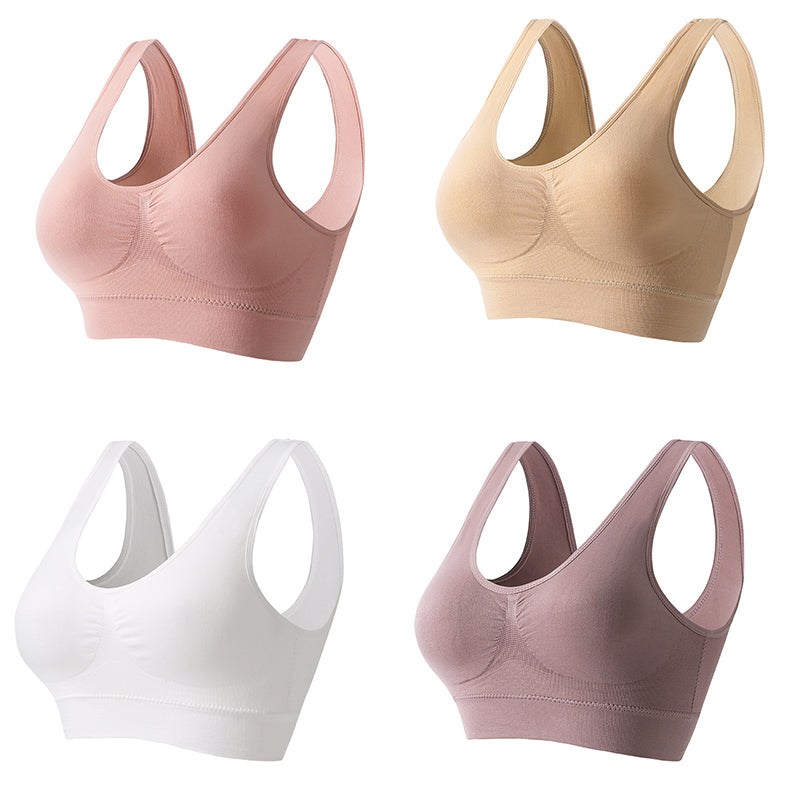 【4 kosi】【S-5XL】Seksi push-up modrček brez žice in za večje velikosti