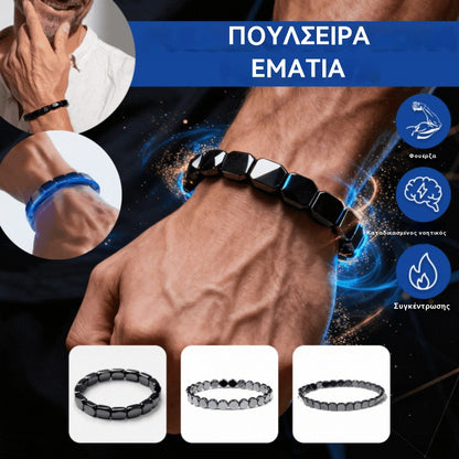 【Kúpte 1 a získajte 1 zdarma】🔥Energetický náramok z hematitu a čierneho ónyxu｜Obnovte svoju silu a mužské sebavedomie