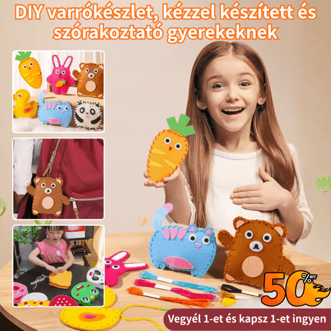 🧵DIY varrókészlet, kézzel készített és szórakoztató gyerekeknek