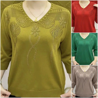 🔥【M-5XL】Nový módny top z ľadového hodvábu – jemný, vzdušný a lichotivý pre každú postavu. Ideálny na jeseň aj do práce! ✨