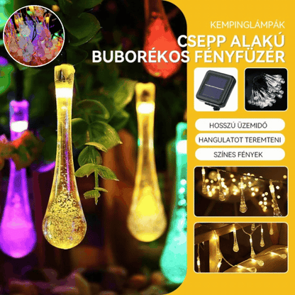 🌙✨ Többszínű LED napelemes lámpa kertbe és kempingezéshez – varázslatos hangulat garantált!