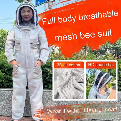 🐝Jednodielny ochranný oblek z 3D bavlnenej sieťoviny dokáže účinne zabrániť bodnutiu včelou.
