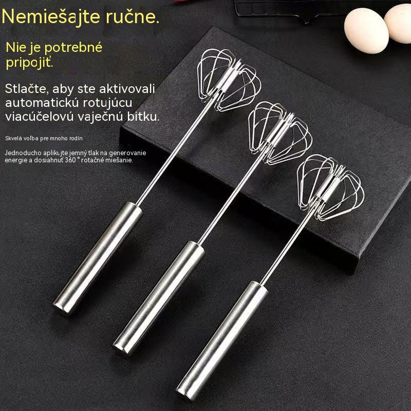 🥚 KÚPTE 2, DOSTANETE 1 ZADARMO! 🔥 Poloautomatický ručný šľahač vajec z nehrdzavejúcej ocele – rýchly a odolný – ideálny na vajcia, cesto alebo smotanu – hladké šľahanie bez námahy 🍳