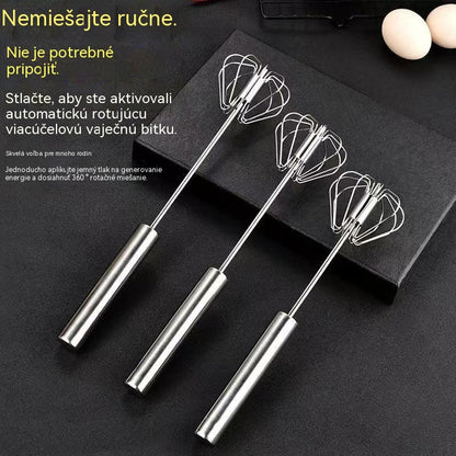 🥚 KÚPTE 2, DOSTANETE 1 ZADARMO! 🔥 Poloautomatický ručný šľahač vajec z nehrdzavejúcej ocele – rýchly a odolný – ideálny na vajcia, cesto alebo smotanu – hladké šľahanie bez námahy 🍳