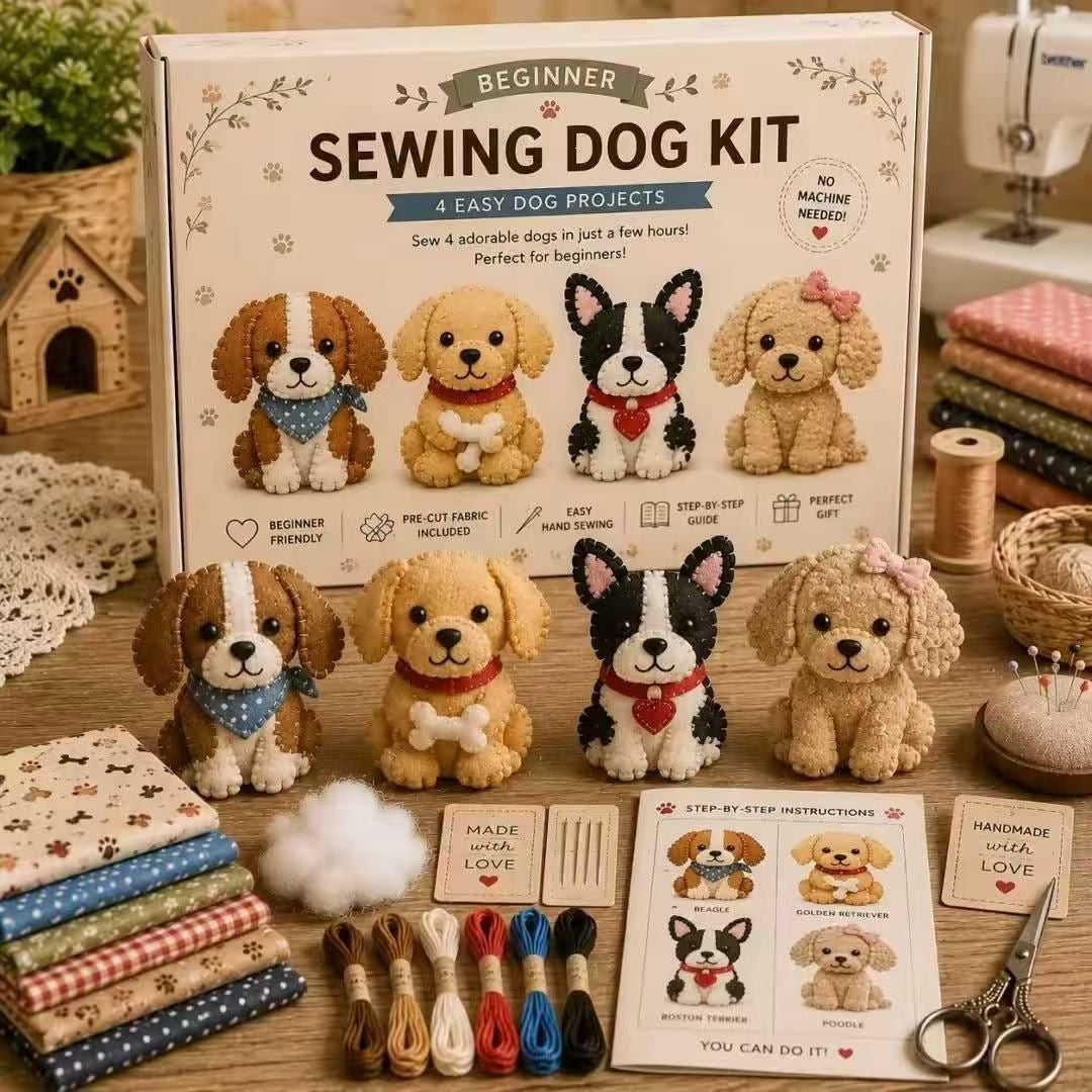 ✨50% kedvezmény🎨✂️ Barkács textilművészeti készlet – Alkoss saját textilállatokat, kreatív, kézzel készített alkotásokat