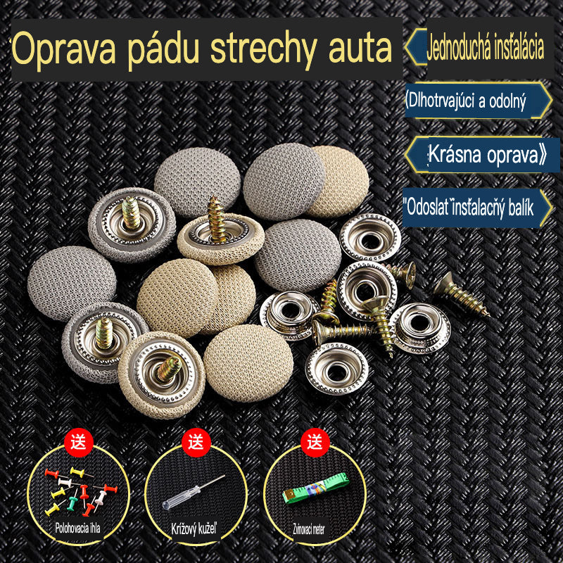 Plátno strechy auta padá, opravte sponu na upevnenie klincov Úprava a renovácia interiéru auta bez demontáže