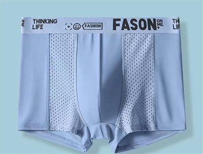 ⏰⏰【6 kusů】Nový styl, pohodlné a prodyšné, síťované, ledové hedvábné boxerky velké velikosti