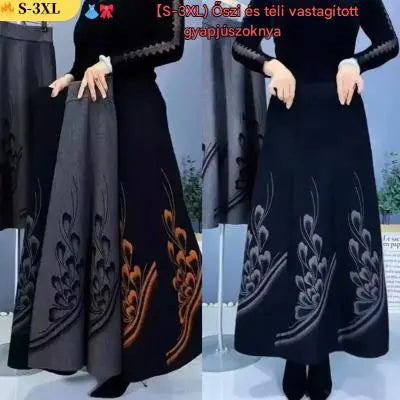 👗🎀【S-3XL】Őszi-téli vastagított gyapjúszoknya