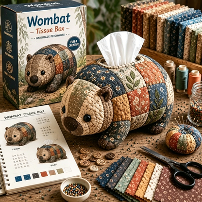 🧵🐨 Állatos mintás papírzsebkendő-tartó doboz barkácskészlet – 3D-s anyagból készült kézműves készlet, ideális kezdőknek 🎁✨