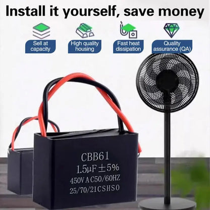 🌀 Cserekondenzátorok mennyezeti ventilátorokhoz, állóventilátorokhoz és elszívó ventilátorokhoz
