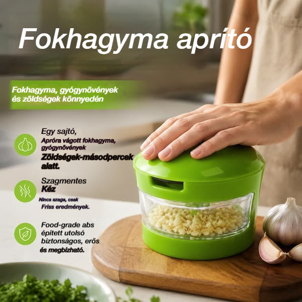 🧄✨ Fokhagyma aprító – másodpercek alatt aprítható, nincs szaga a kéznek, könnyű megnyomni!