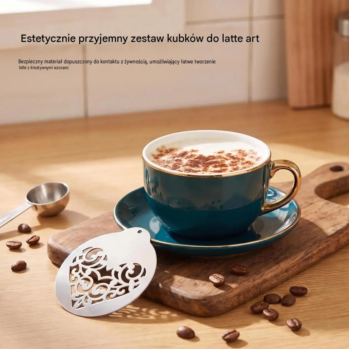 ☕ Szablon do latte art ze stali nierdzewnej 304