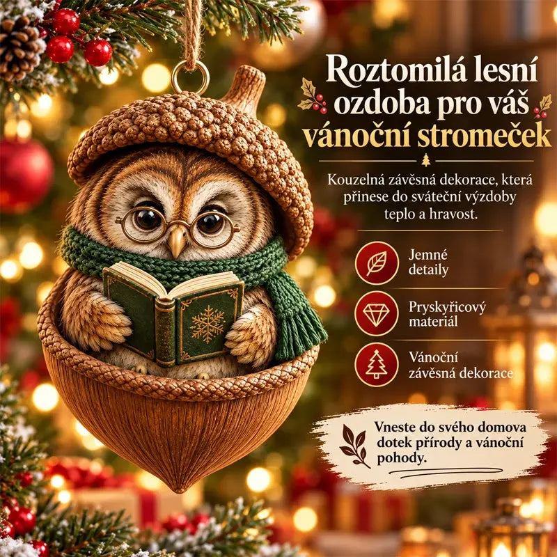 🎉【Vásárolj 6 darabot, és kapsz 6 darabot ingyen】🎁Új 2D akril karácsonyi dizájn fenyőtoboz alakú állatokkal
