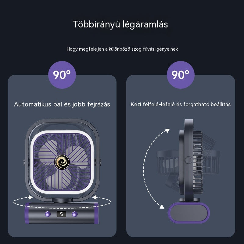 💨 Új, multifunkcionális, csendes ventilátor: fénymegvilágítással és ötféle szélsebesség-beállítással💡