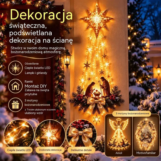 ✨🕯️ Podświetlana szopka ścienna | Szopka z oświetleniem LED | Świąteczna dekoracja domu 🏠