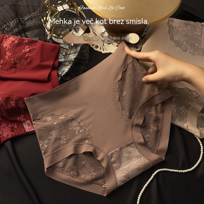 【24EUR】5-delni komplet: črna + bordo + bež + rjava + opečnato rdeča ---Ženski visoko elastičen brezšivni čipkasti bikini za nadzor trebuha, oblikovanje in dvig zadnjice