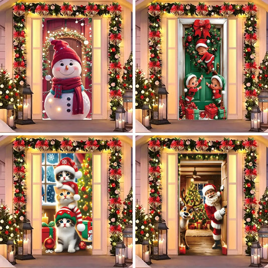 🎄 Venta anticipada de Navidad: 🎅50 % de descuento en adornos navideños para puertas🎅