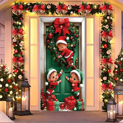 🎄 Venta anticipada de Navidad: 🎅50 % de descuento en adornos navideños para puertas🎅