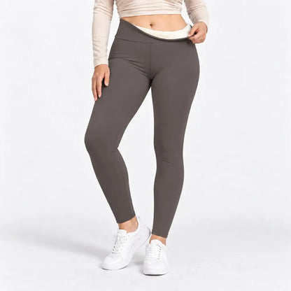 【S-2XL】Magas derekú, bélelt téli leggings hasformáló hatással