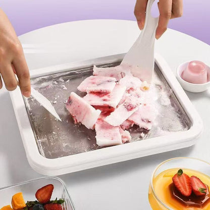 🍦🧊Nueva máquina para hacer yogur frito en casa, plato para hacer helado frito casero
