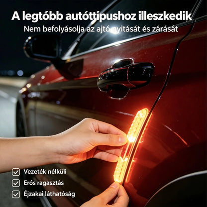 🔥4 darab 8900 Ft ✅💥Többfunkciós LED-es ütközésvédelmi villogó ajtójelző lámpa autókhoz és motorkerékpárokhoz