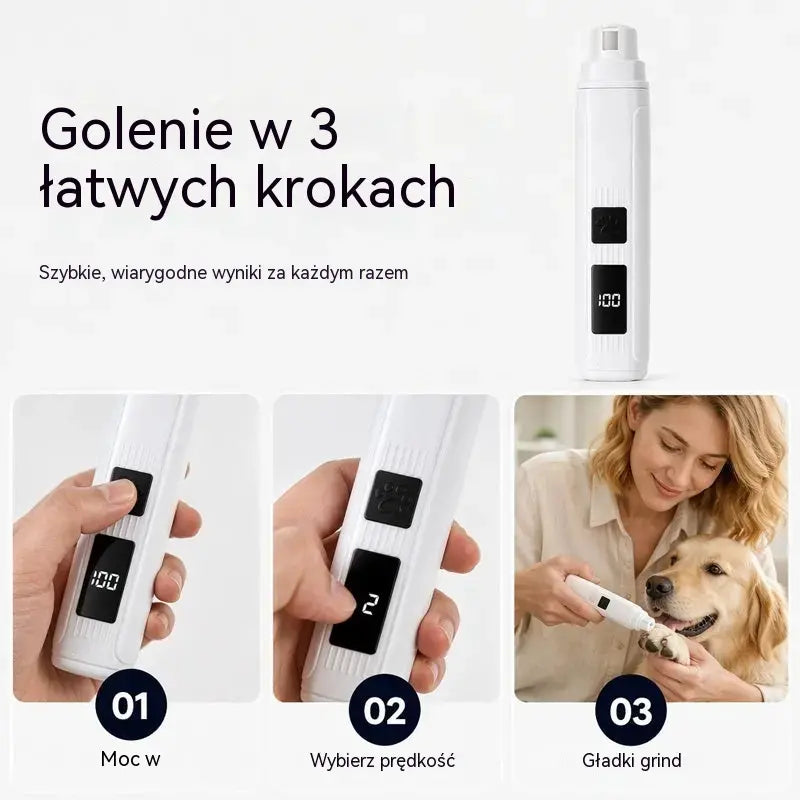 🔥【Kup 1, a 1 dostaniesz gratis】🐱🐶 Elektryczny pilnik do pazurów zwierząt z diodą LED wskazującą poziom naładowania