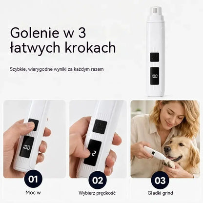 🔥【Kup 1, a 1 dostaniesz gratis】🐱🐶 Elektryczny pilnik do pazurów zwierząt z diodą LED wskazującą poziom naładowania