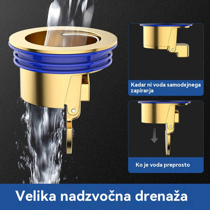 Univerzalni medeninasti talni odtok z jedrom proti vonju