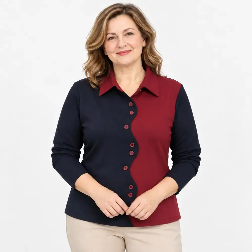 🤩Két színben összeállított női blúz – kényelmes és nagyon divatos!👚