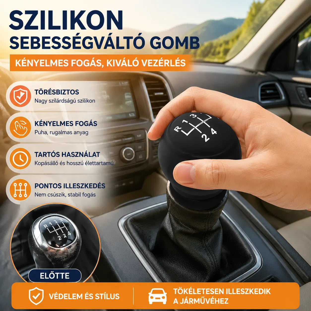 5 darab8400Ft✨ Adj új külsőt autódnak ezzel a szilikon sebességváltó borítással 🚘