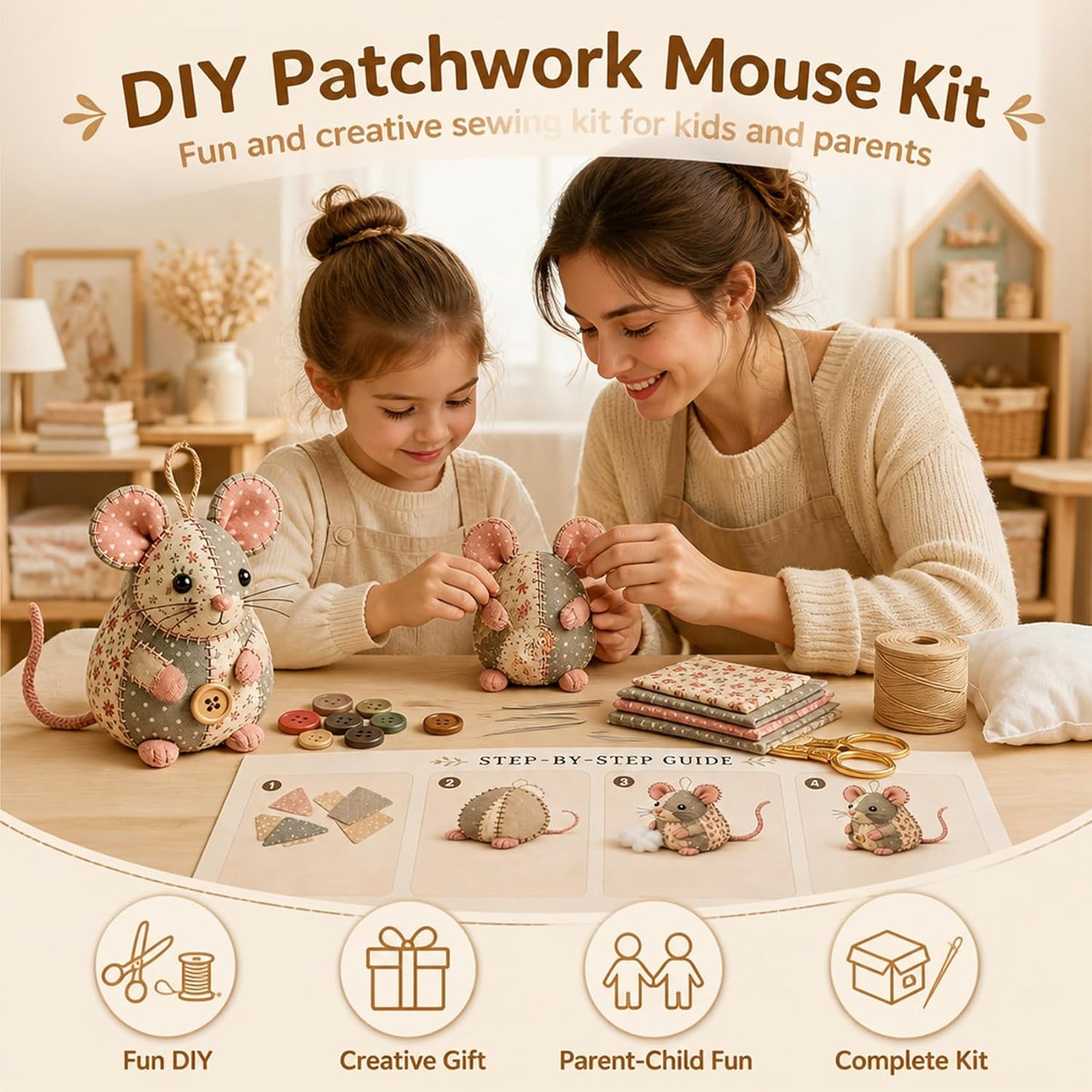 ✨🧵DIY varrókészlet, kézzel készített, szórakoztató és gyerekeknek megfelelő