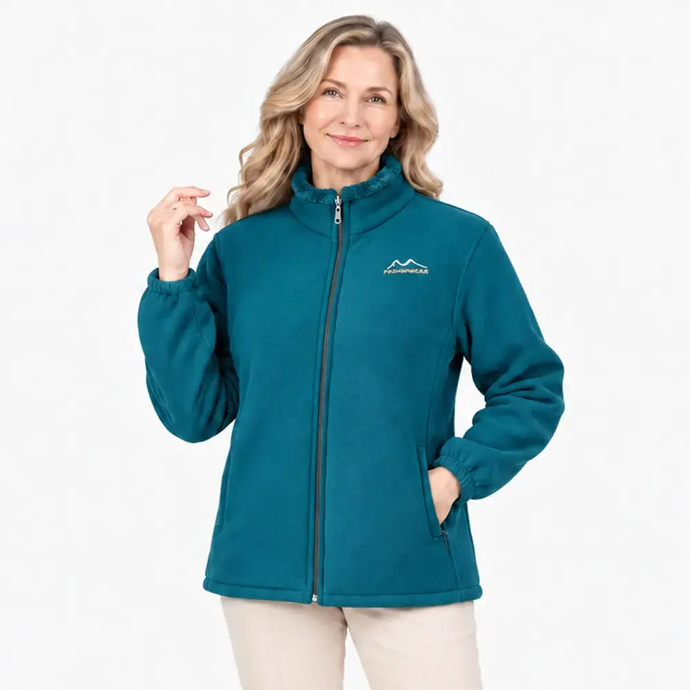 【XL – 5XL】Dámska flísová bunda na jeseň a zimu – teplá, hrubá, vo veľkých veľkostiach, pre zrelé ženy