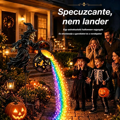 🧙‍♀️🎃 Boszorkány kerti lámpa, felejthetetlen Halloween hangulat!