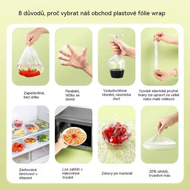 🥗✨ 450 kusů v balení, vydrží jeden rok / 620 Kč, jednorázové obaly na potraviny | Flexibilní obal vhodný na talíře, misky a různé nádoby