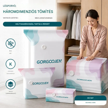 🧳 5 tétel ára 9000 Ft 💨 Nagy, összenyomható vákuumos tárolózacskó: nem igényel pumpát, szivárgásmentes és ideális helytakarékosságra bőröndökben és otthon ✈️