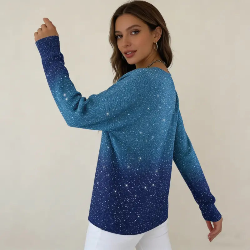 👚👚Új női pulóver hosszú ujjal és V-nyakkal