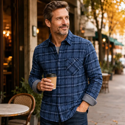 🔥【Zľava 50 %】👔【L-5XL】Teplá košeľa s dlhým rukávom