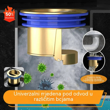 🔥 Univerzalni mesingani podni odvod s jezgrom protiv neugodnih mirisa 🚿✨