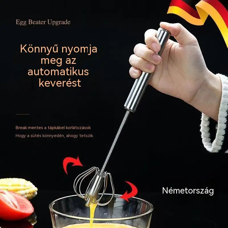 🥚 VEGYÉL 2-T, KAPJ 1-ET INGYEN! 🔥 Rozsdamentes acél félautomata kézi tojáshabverő – Gyors és tartós – Tökéletes tojáshoz, tésztához vagy tejszínhez – sima habverés erőfeszítés nélkül 🍳